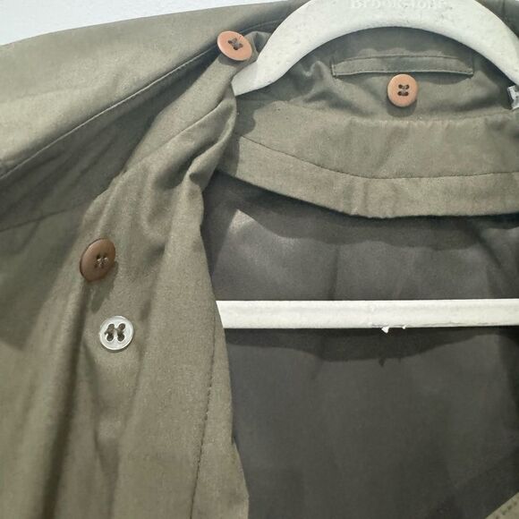 VINTAGE Khaki green oversized trench coat - Picture 16 of 17